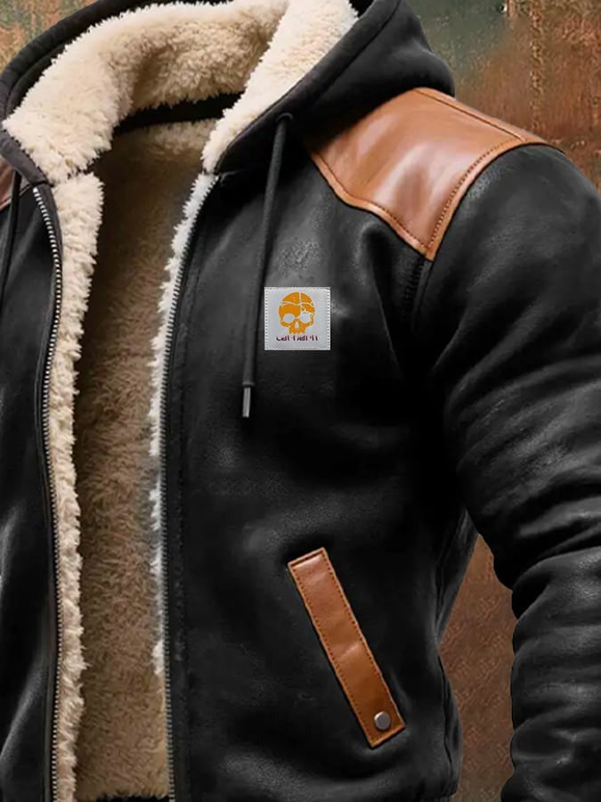 Veste vintage en daim à capuche au style intemporel homme – Beethoven