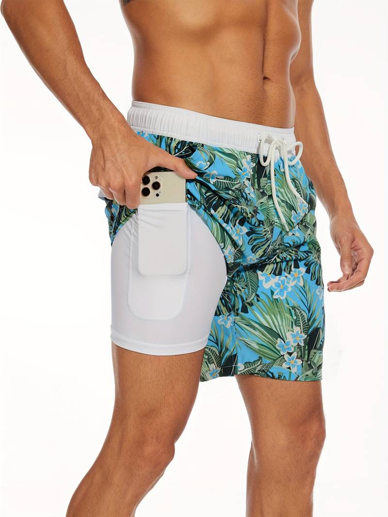 Short de bain mi-cuisse à cordon