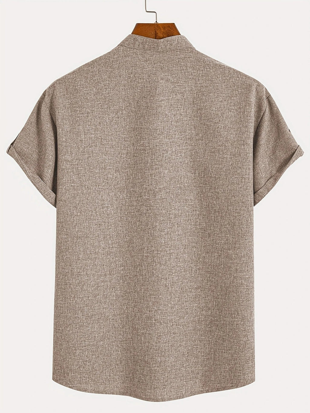 Chemise à col montant en tissu texturé