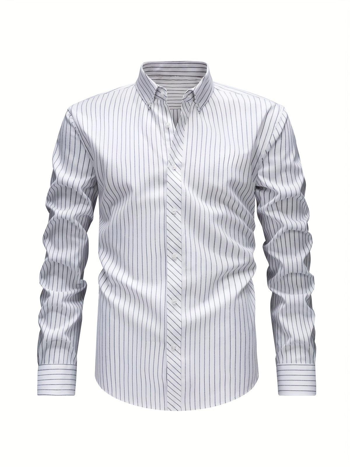 Chemise à rayures verticales manches longues