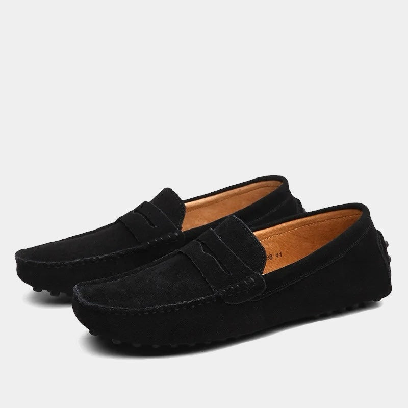 Mocassins à bride aspect daim