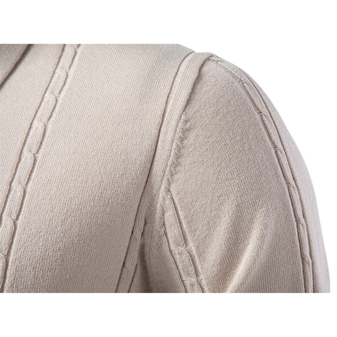 Polo maille texturée à côtes verticales