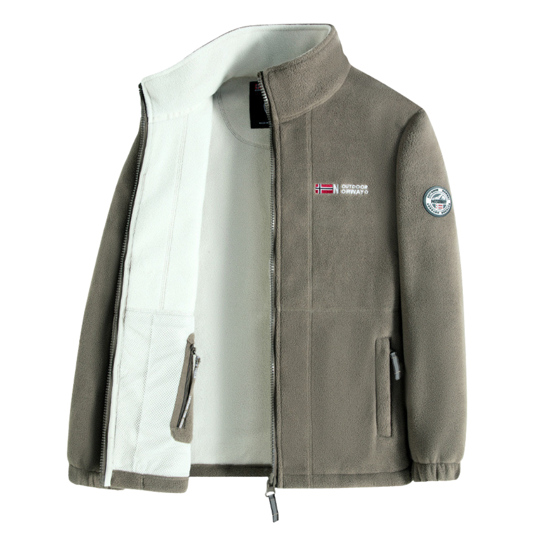 Veste zippée aspect polaire à col montant