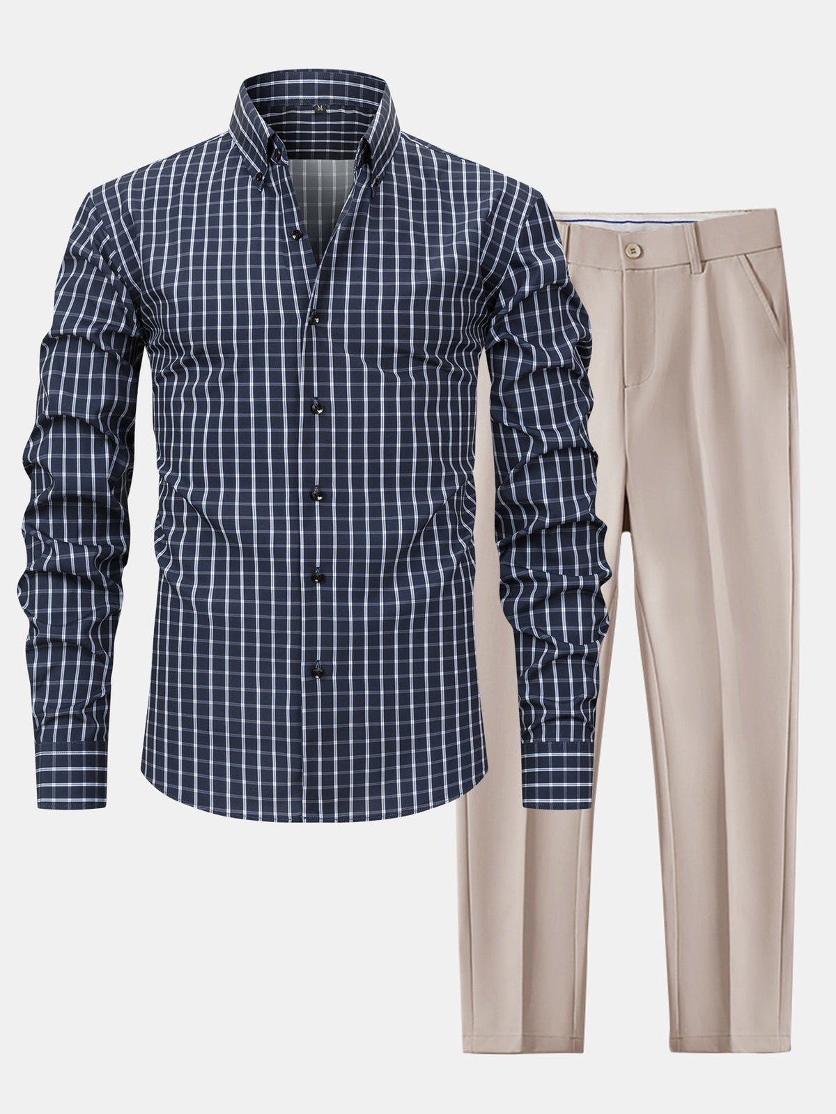 Ensemble chemise à carreaux et pantalon slim