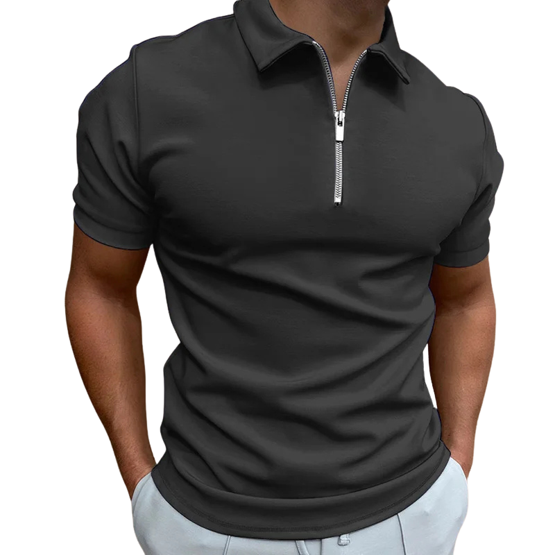 Polo col zippé coupe ajustée