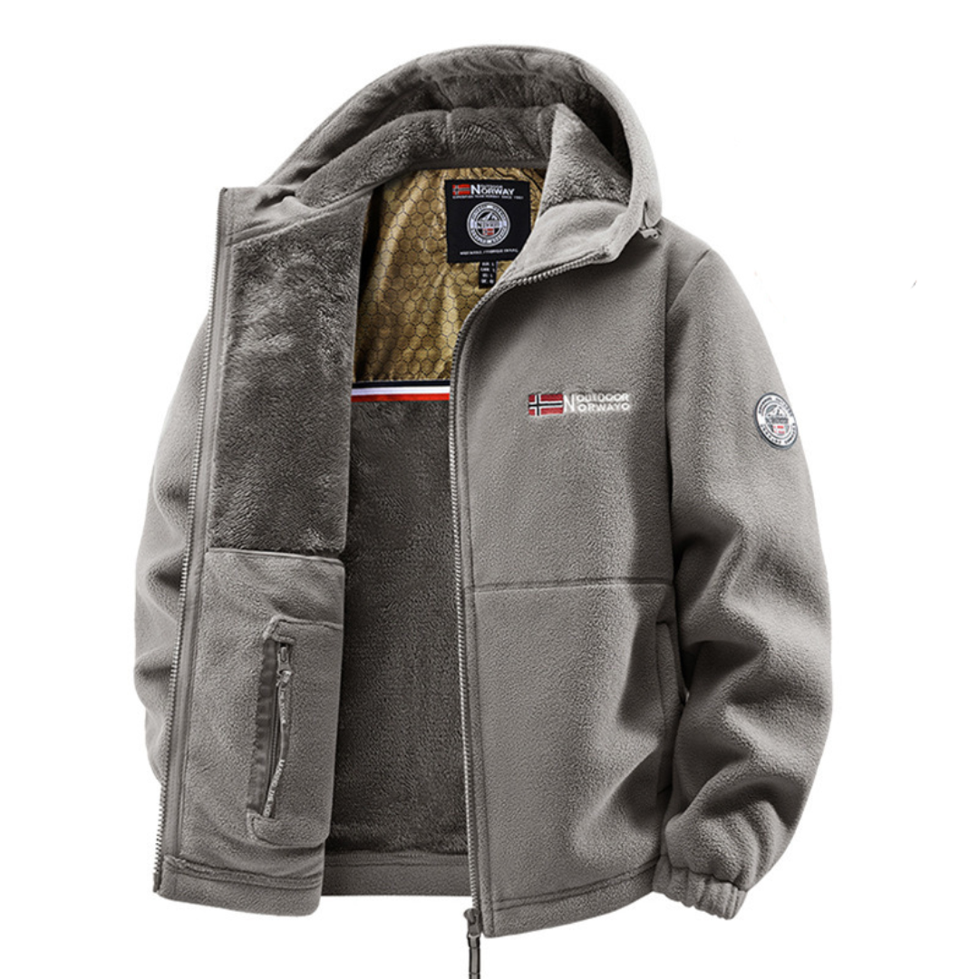 Veste zippée à capuche doublée polaire