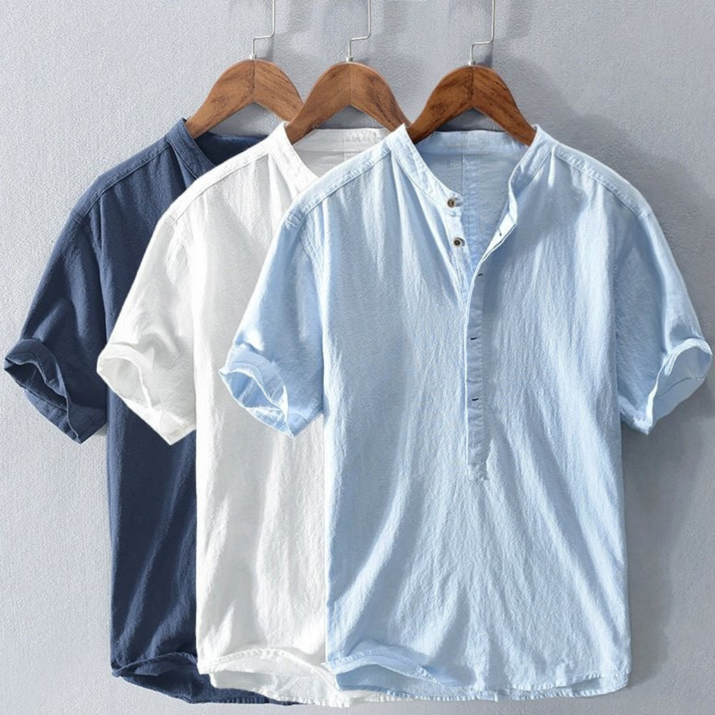 Chemise en lin souple coupe décontractée fidèle à la taille homme – Valognes
