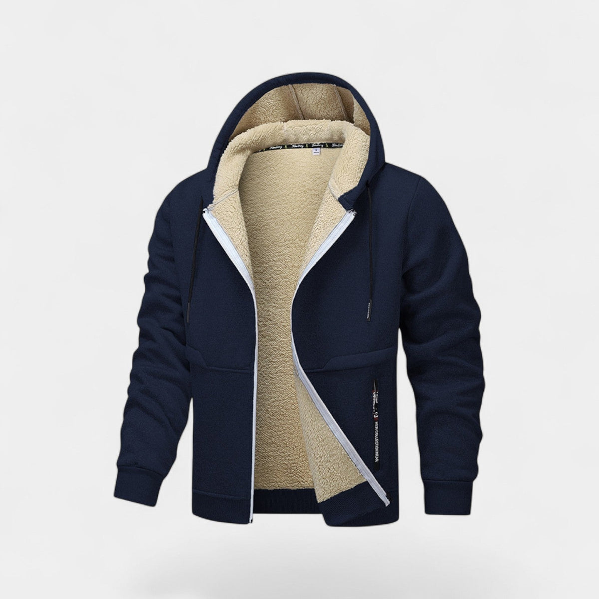 Cardigan en laine d'agneau coupe ample boutonné homme – Marine bleu