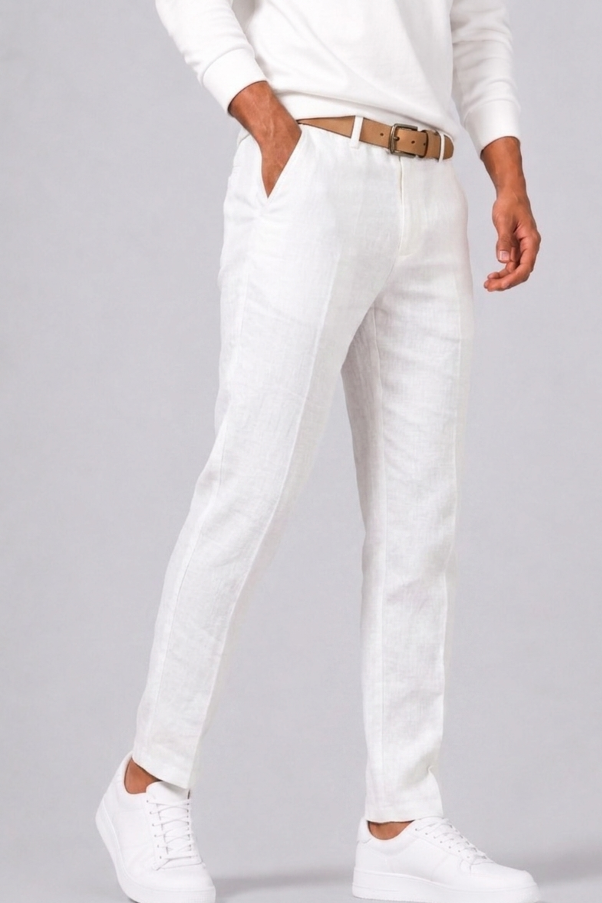 Pantalon coupe droite fermeture boutonnée pour tous les jours homme – Étrépagny