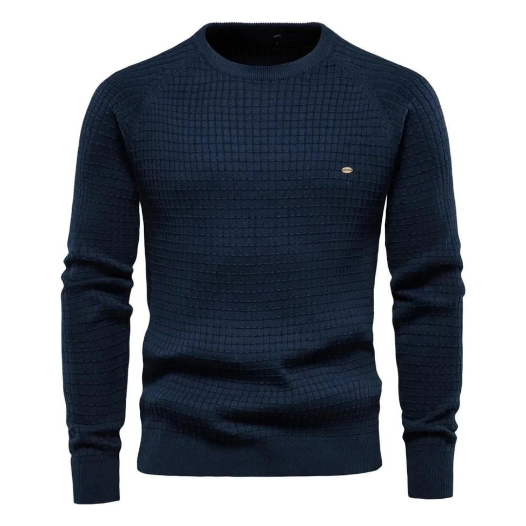 Pull col rond classique coupe droite coupe intemporelle homme – Huelgoat