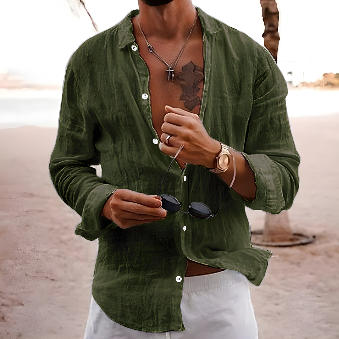 Chemise d'été légère en coton naturel décontractée homme – Pontlevoy