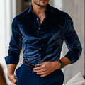 Chemise habillée en velours col structuré