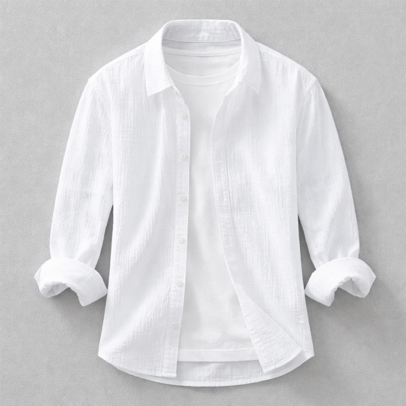 Chemise en double gaze froissée