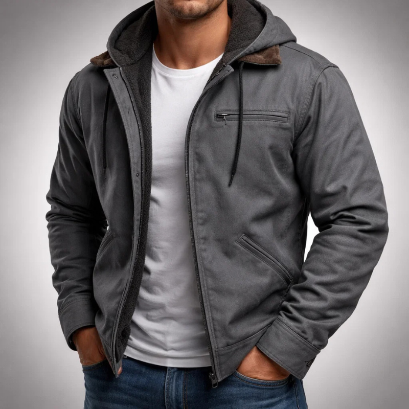 Veste à capuche en toile doublée