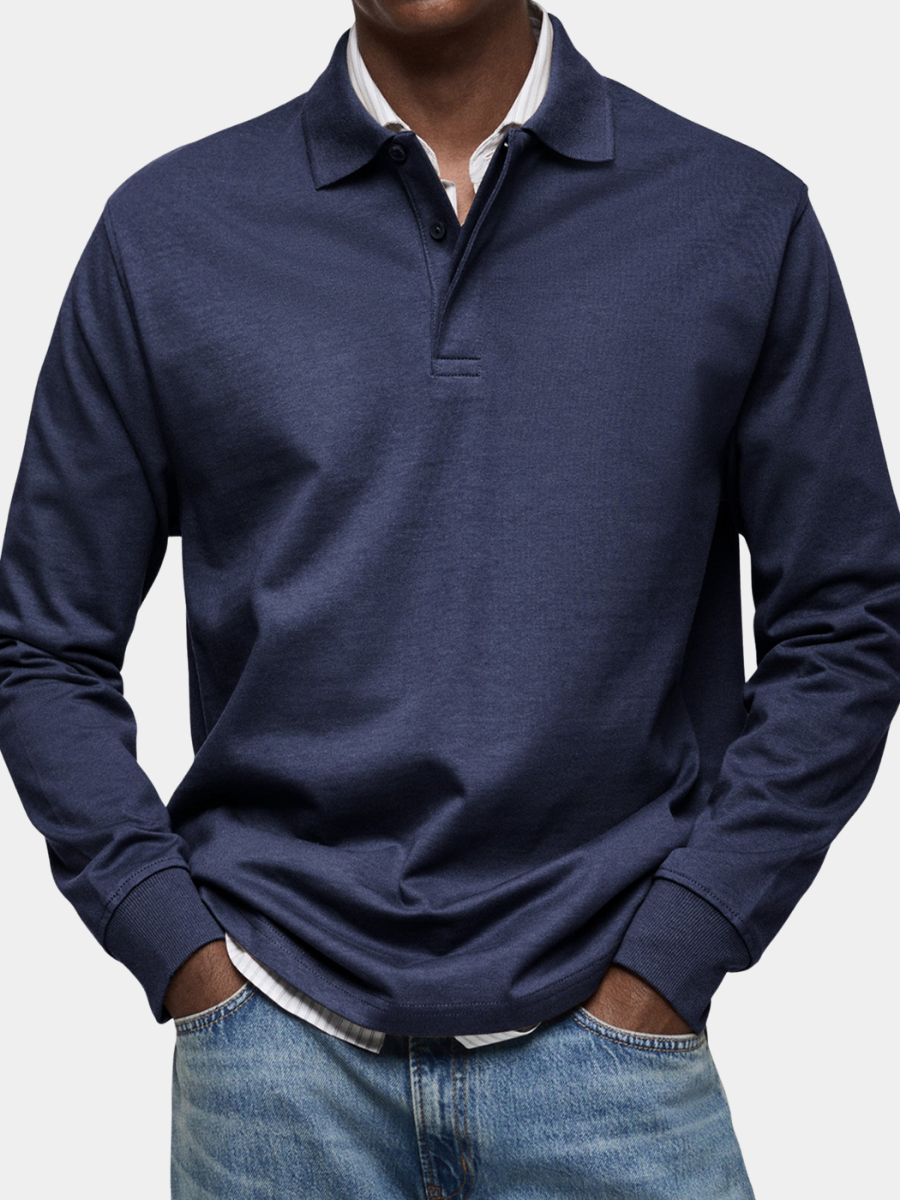 Polo à manches longues en maille fine col polo homme – Palais-Royal