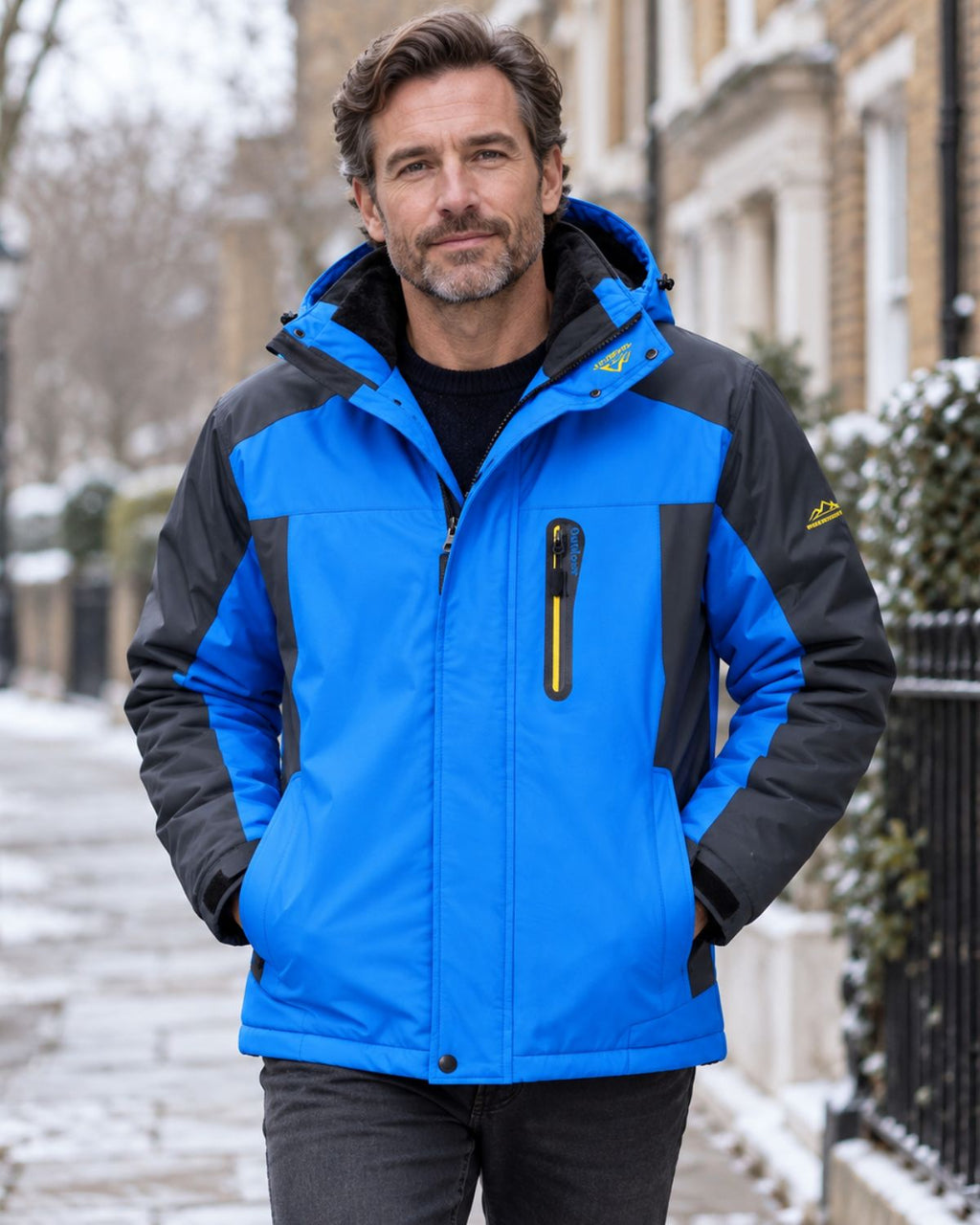 Veste d'hiver à capuche et col montant