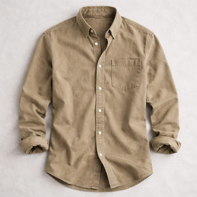 Chemise effet usé à poche poitrine