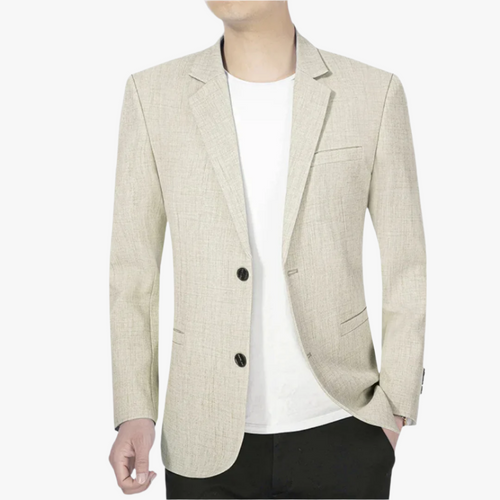 Blazer léger beige aspect lin