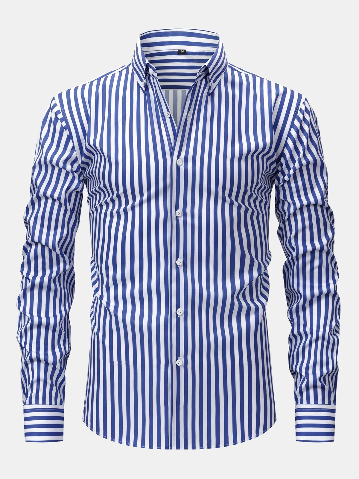 Ensemble chemise rayée et pantalon jambe élargie