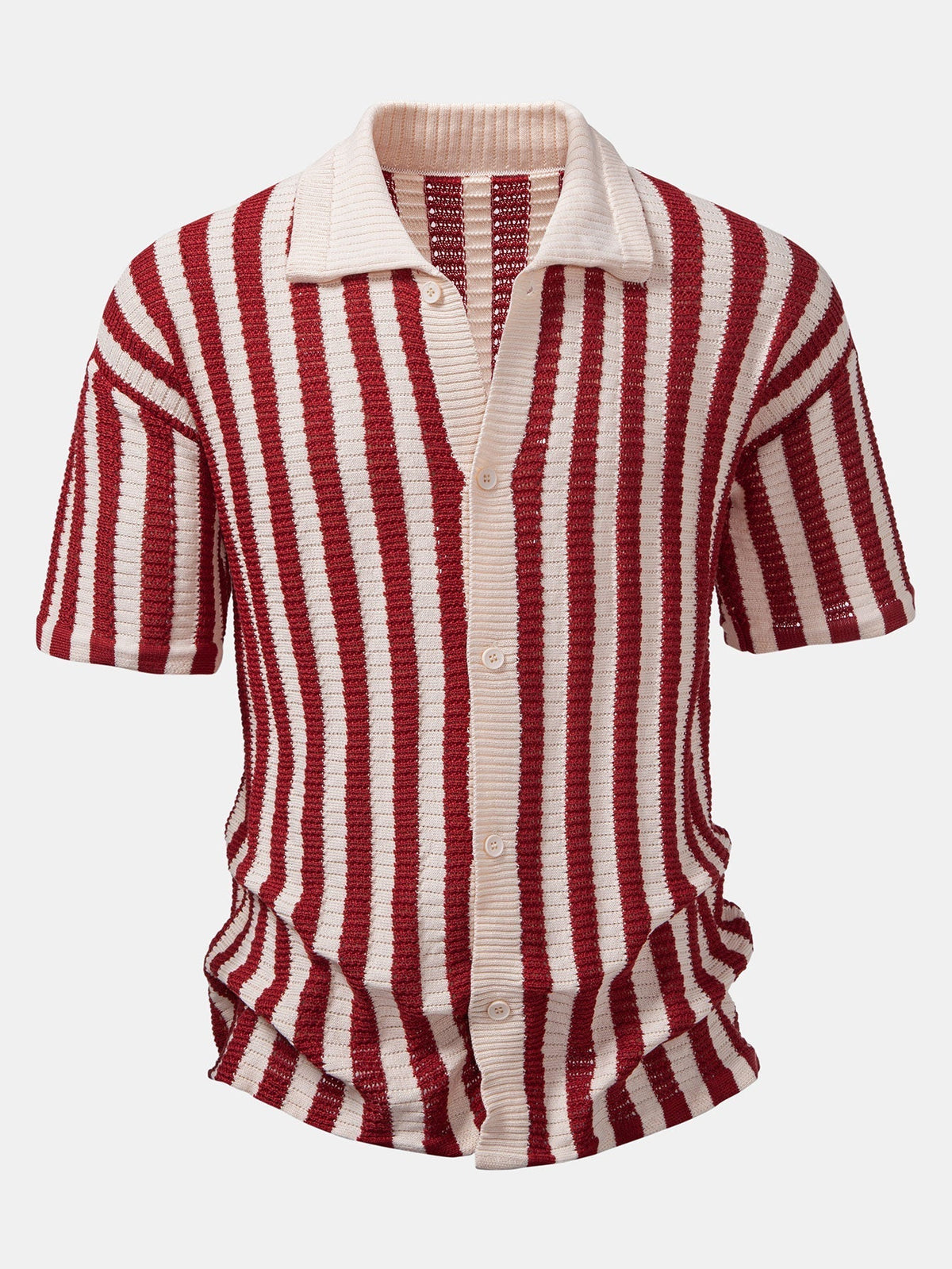 Chemise en maille à rayures verticales