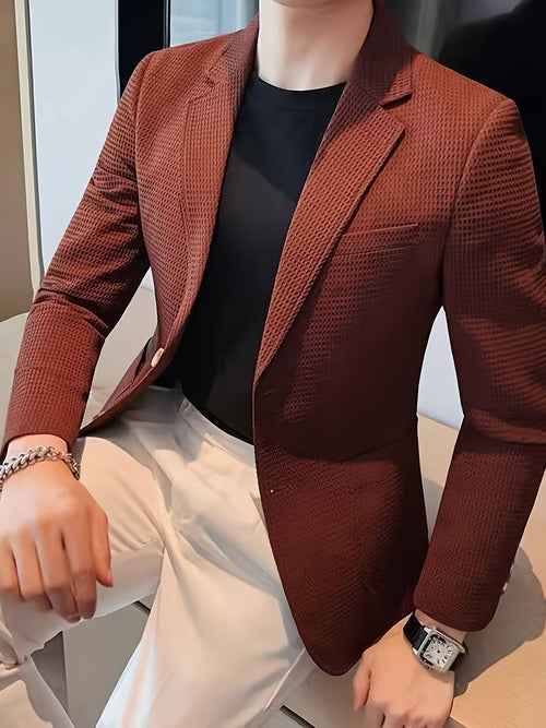Blazer en maille texturée col à revers