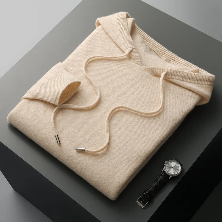 Sweat à capuche en maille beige