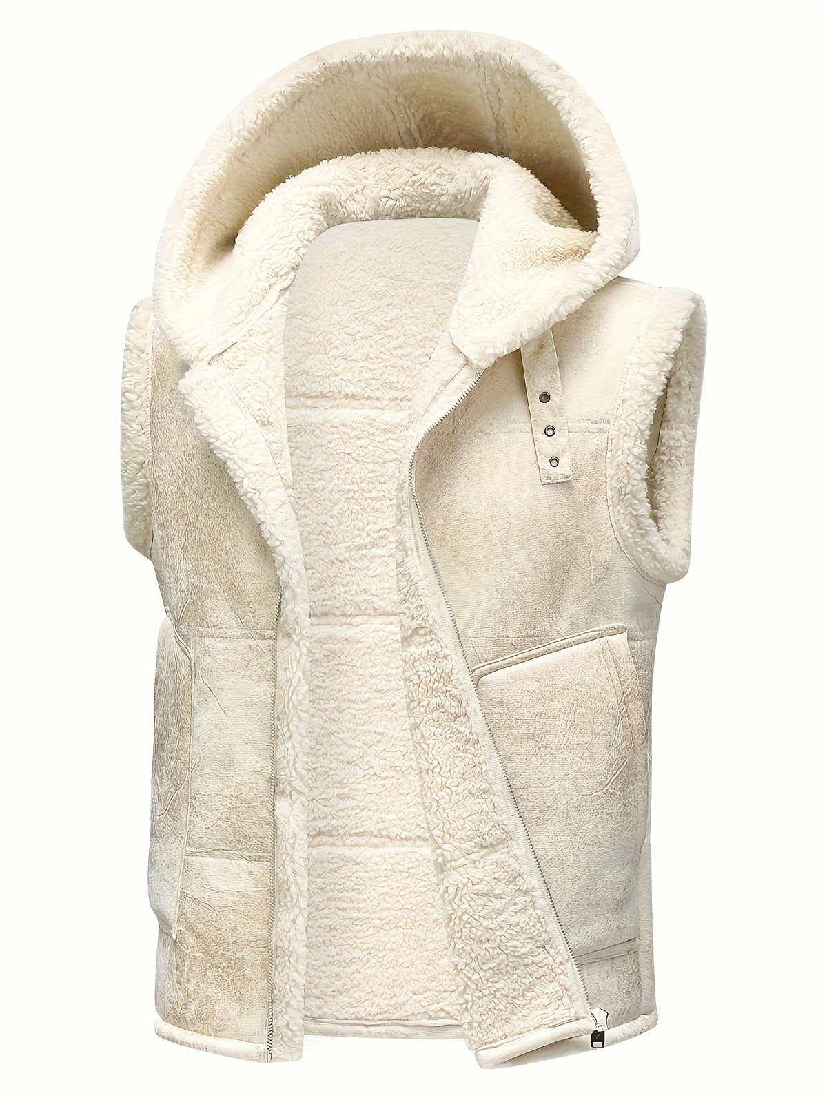 Gilet sans manches à capuche zippé