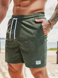 Short de bain texturé côtelé à taille élastique style plage décontracté homme – Périgueux