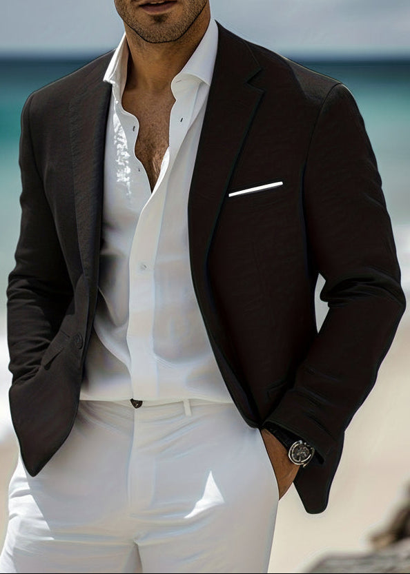 Blazer un bouton à col revers