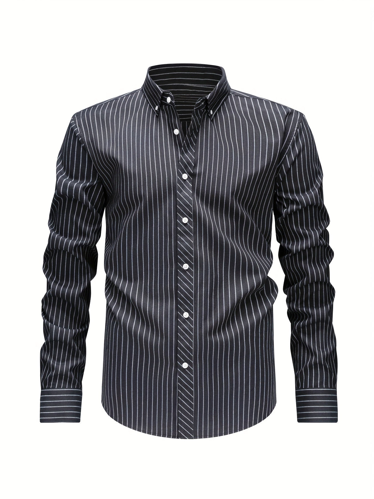 Chemise à rayures verticales manches longues
