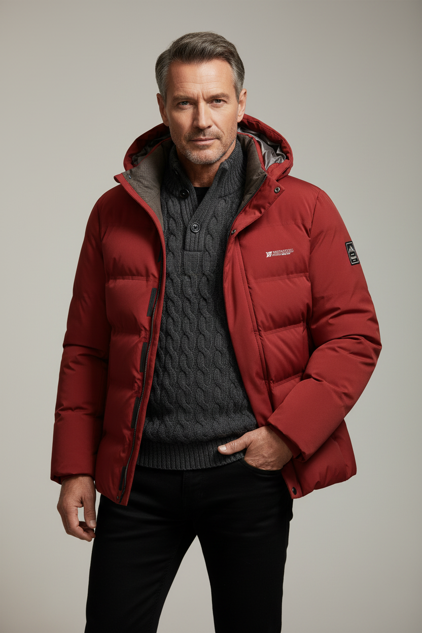Parka matelassée à capuche col montant