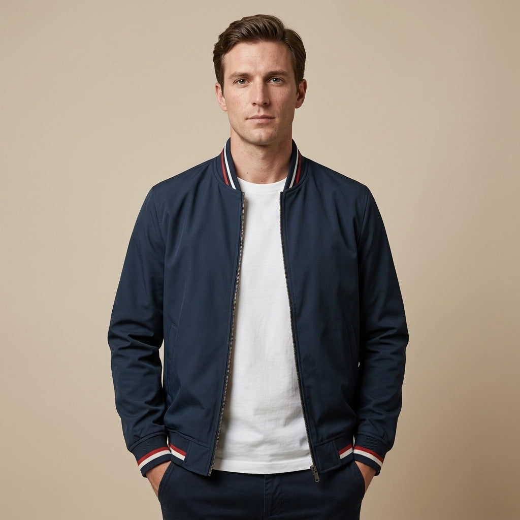 Bomber zippé moderne au chic discret au style intemporel homme – Tanneron