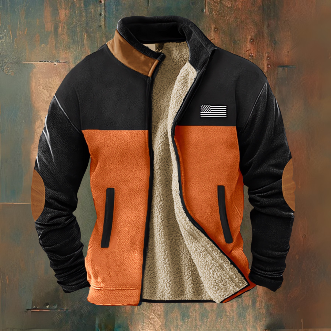 Veste zippée bicolore doublure peluche