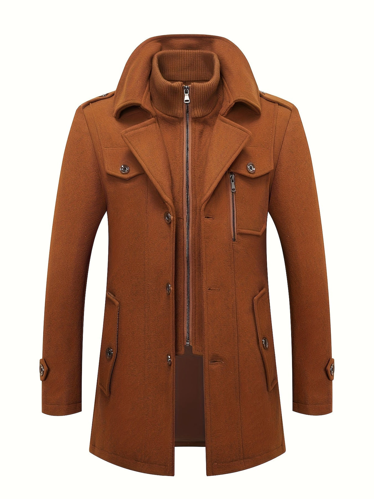 Veste ajustée à large col boutonnée