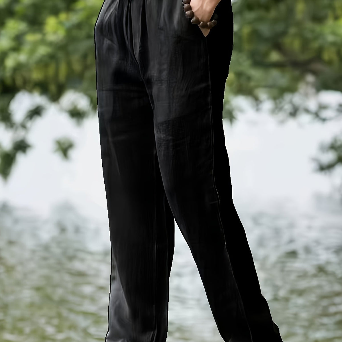 Pantalon uni coupe ample