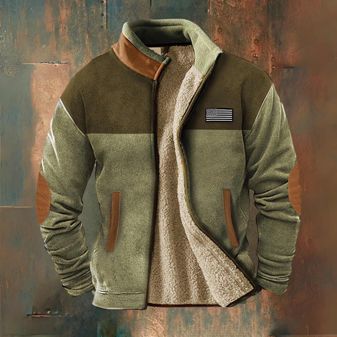 Veste zippée bicolore doublure peluche