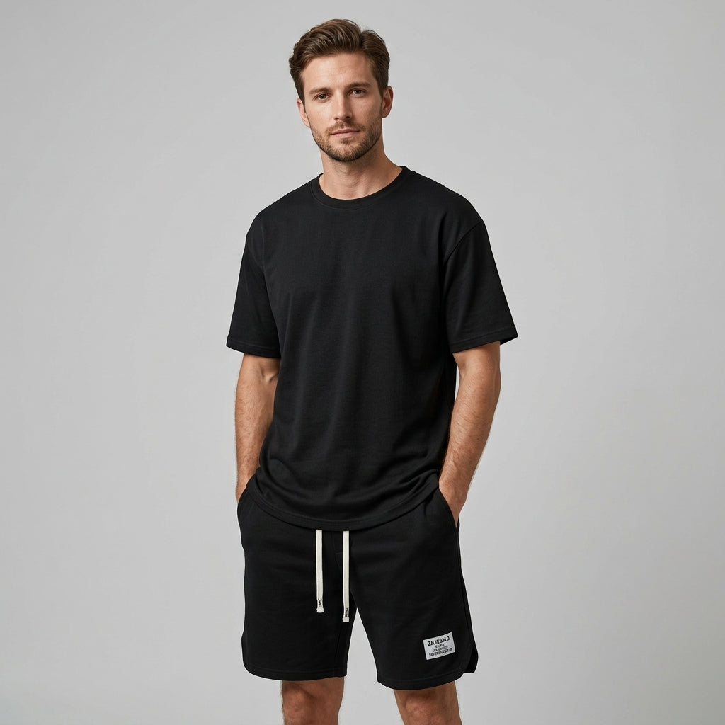 Ensemble T-shirt coupe relax et short assorti décontracté homme – Gujan-Mestras