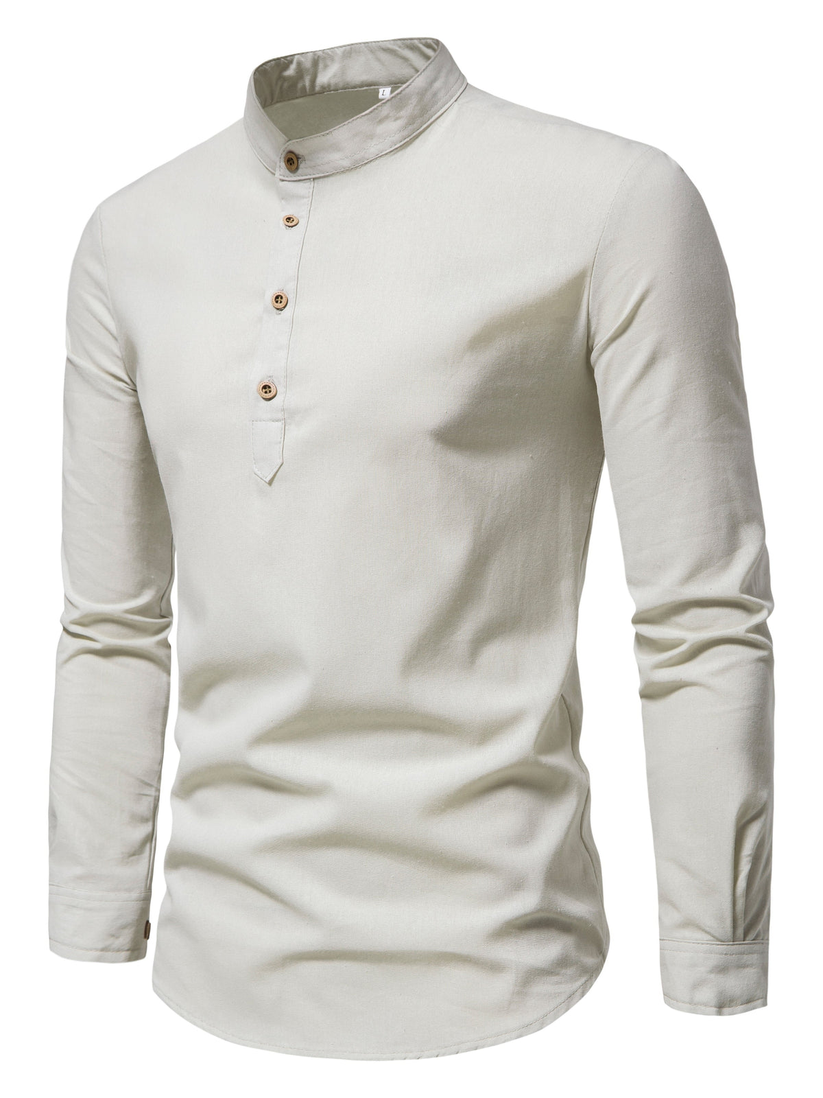 Chemise unie à col montant