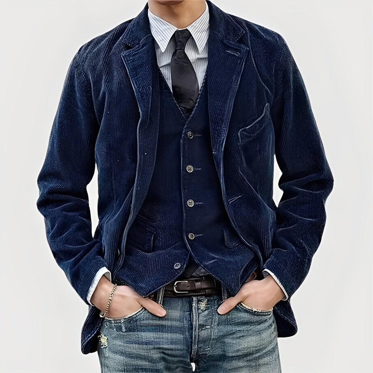 Veste et gilet vintage à la finition soignée pour le quotidien homme – Lamanon