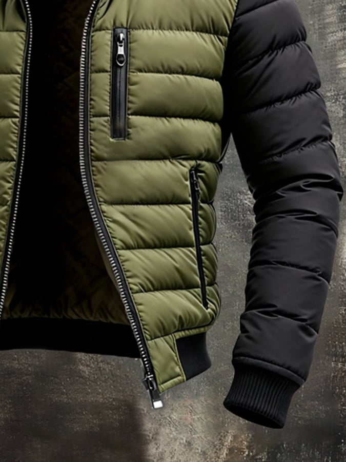 Veste matelassée zippée vert militaire