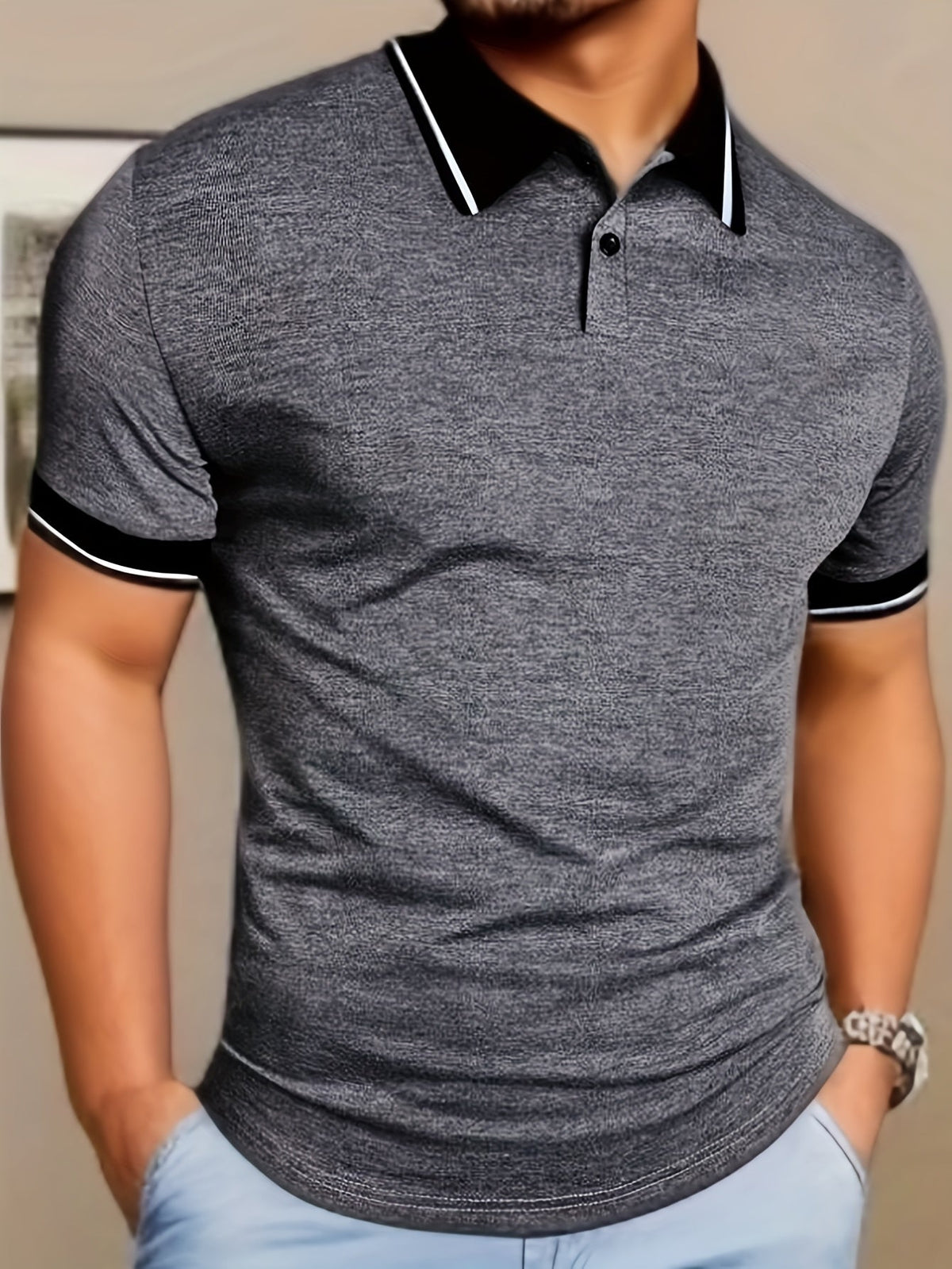 Chemise d'été en maille manches courtes