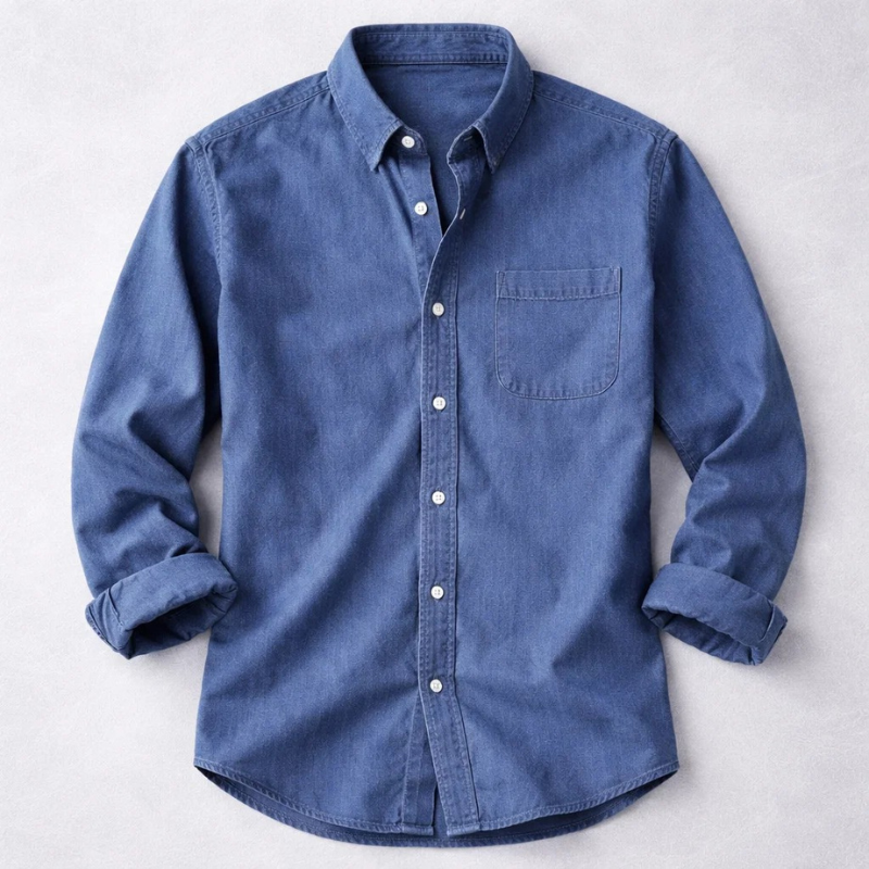 Chemise effet usé à poche poitrine