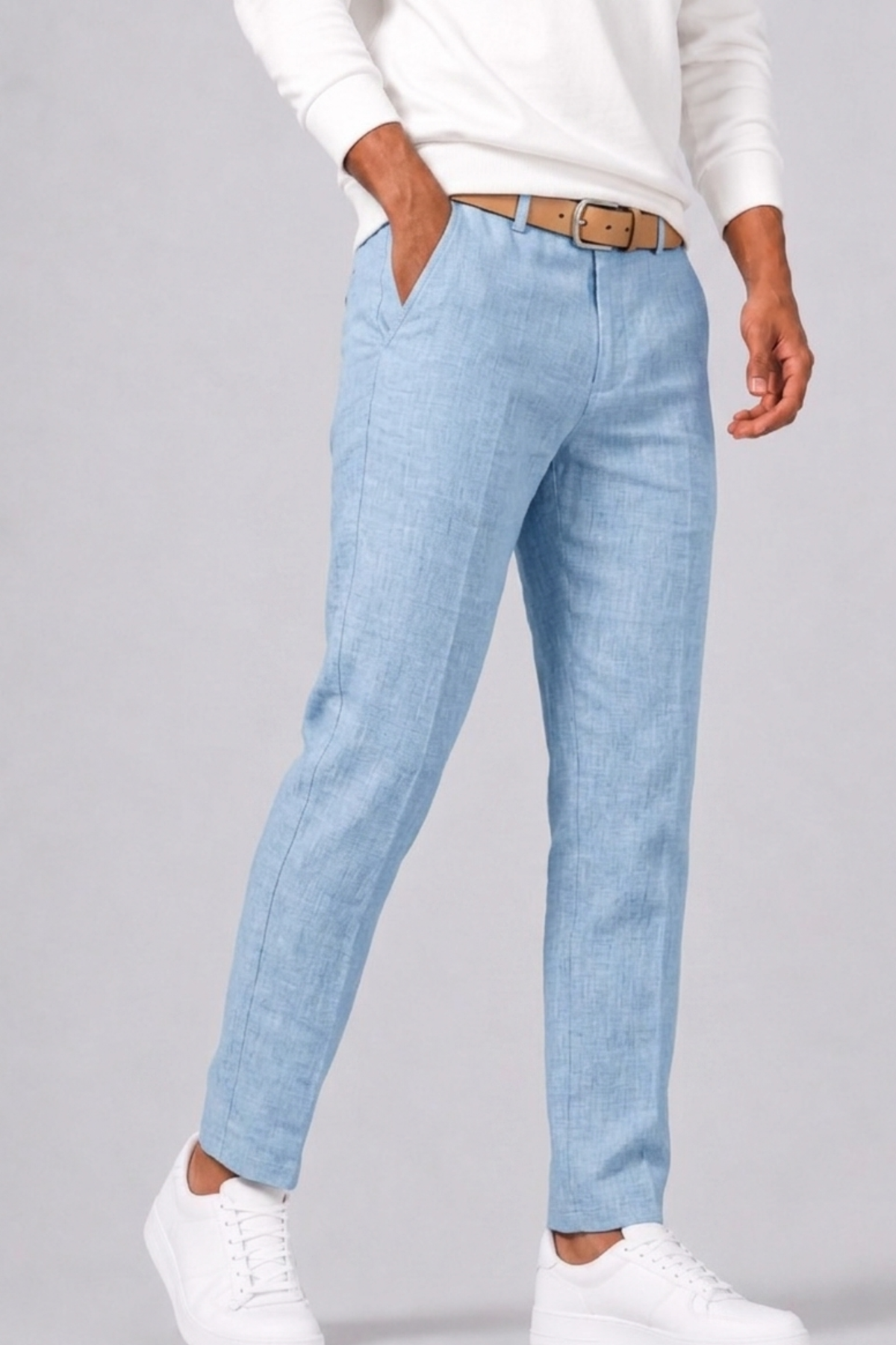 Pantalon coupe droite fermeture boutonnée pour tous les jours homme – Étrépagny