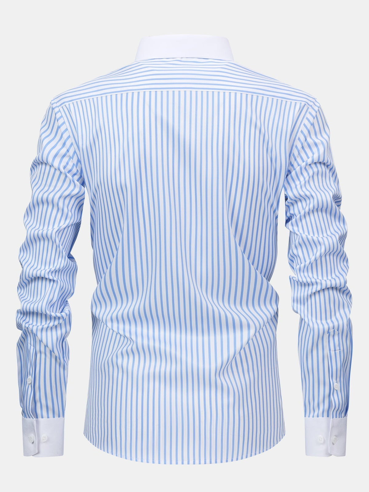 Chemise rayée col contrasté et pantalon slim