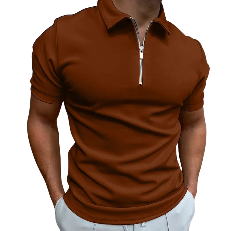 Polo col zippé coupe ajustée