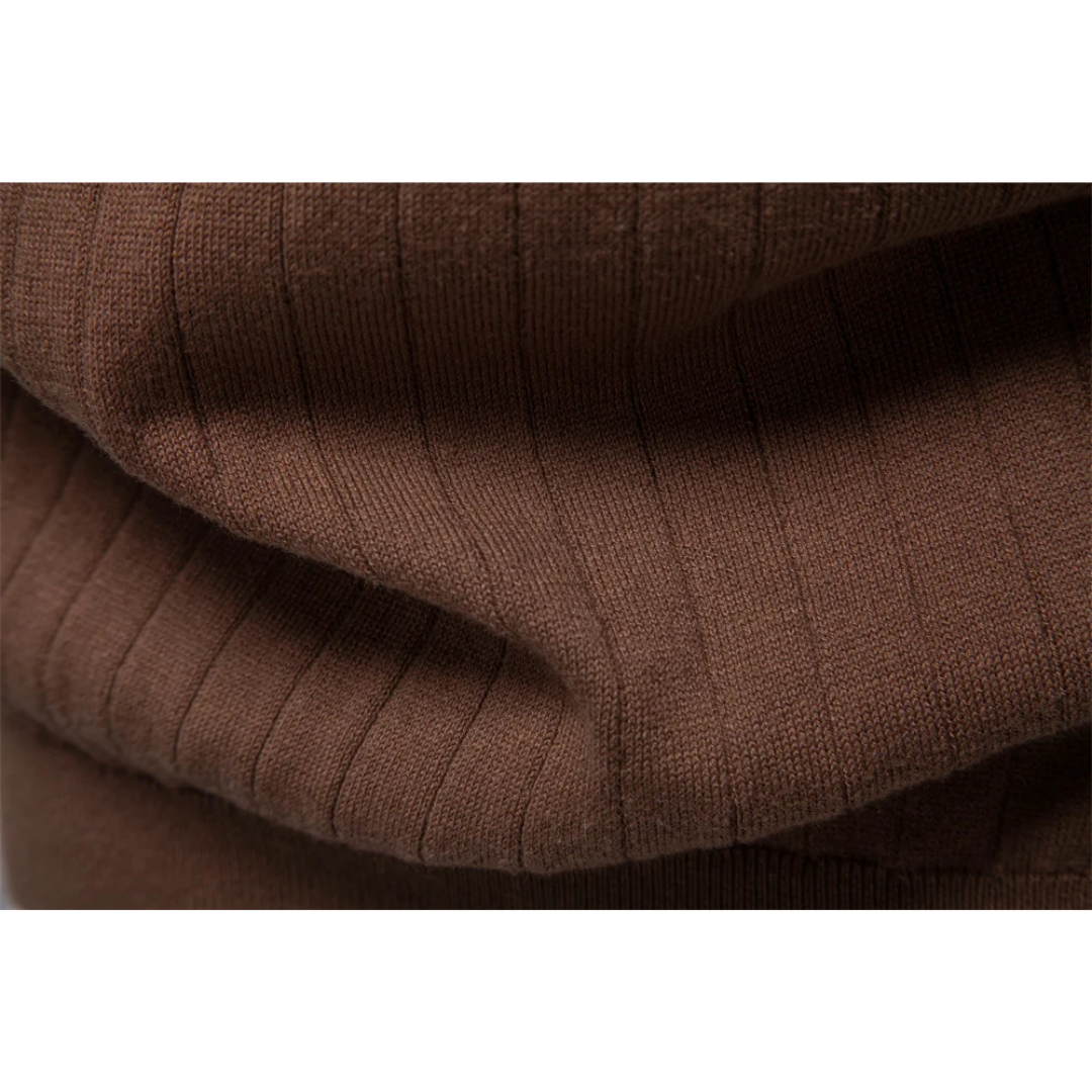 Polo maille côtelée à col contrasté