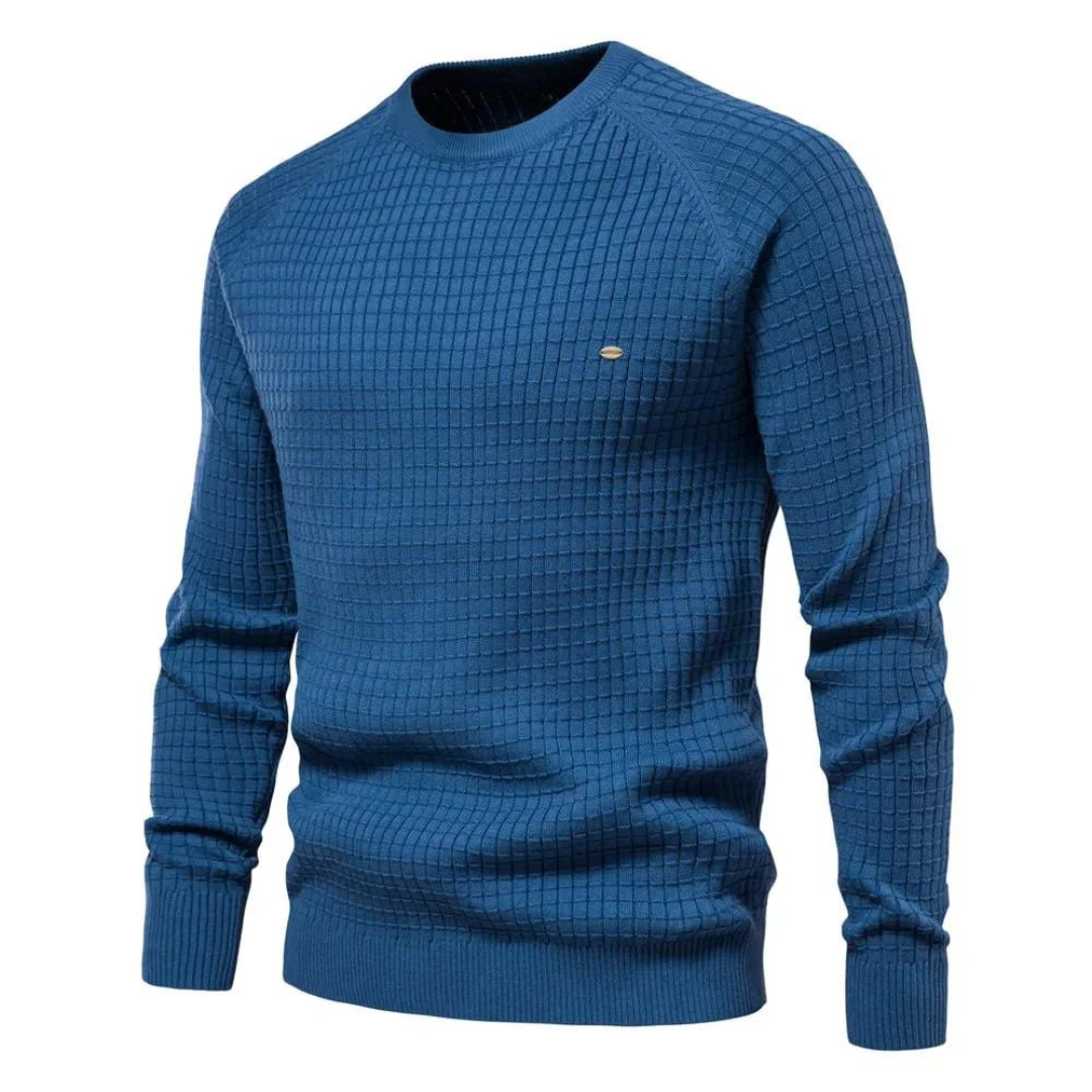 Pull col rond classique coupe droite coupe intemporelle homme – Huelgoat