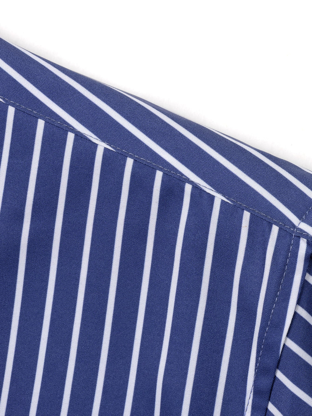 Chemise à rayures col boutonné bleu marine