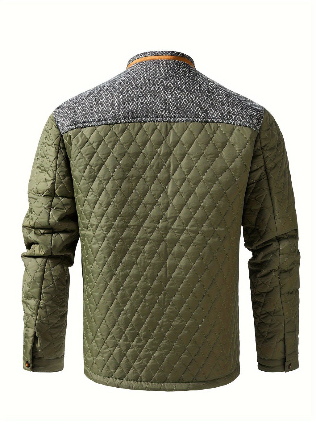 Doudoune courte matelassée col montant empiècements tricot passepoils contrastants homme – Jurançon