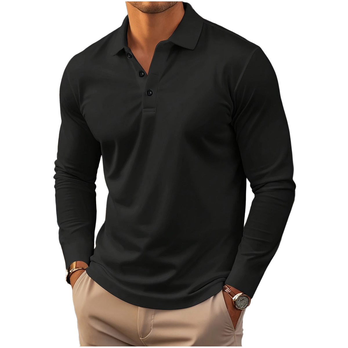 T-shirt manches longues uni coupe ajustée